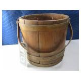 13" Antique Wooden Handled Pail Bucket