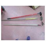 (3) Hoes Yard Tools Threesome Hoe