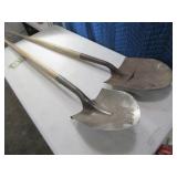 (2) WoodHandle Nice Shovels Yard Tools
