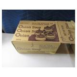 Vtg Boxed Onion Soup Serving 4pc Bowl Set