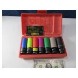 7pc 1/2"drive Colored Impact Sockets Tool Set
