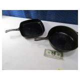 (2) #8 Cast Iron Skillets Deep & Square WAGNER