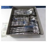 Heavy Stainless Flatware SET Bamboo Handle Look $