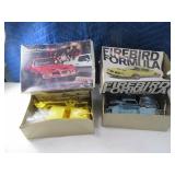 (2) Vintage FIREBIRD Car Plastic Model Kits