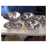 6pc Stainless Mixing Bowl Nest SET 16" to 6"