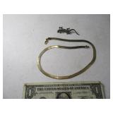 (2) Jewelry Mrkd Lizard Pin & GoldTone Necklace