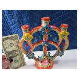 MEXICO Detailed Pottery 10" Candle Holder