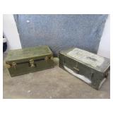 (2) Classic Military Trunk Footlockers