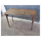 Antique 36" x 17" Folding Wooden Table spindleleg