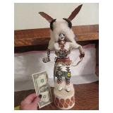 Signed 14" KACHINA Doll w/ Shells detailed