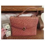 Austrailian GEORGIO Ostich Skin Handbag Purse EXC