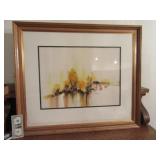 Large JOHN MENDOZA Artwork "as is stained bottom"