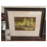 JOHN MENDOZA original? Framed Art Tree Scene 20x16