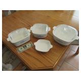 (4) CorningWare Blue Flower Baking Ware
