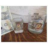 Early JOHN WAYNE Collectors Glass & Shot Glass