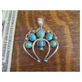 .925 Sterling 2" SouthWest Clip Pendant Jewerly
