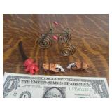 (3) Mini Collectibles TROLL~Trike~Gun Earrings