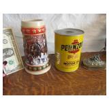 (3) Collectibles Pennzoil Bank~BudMug~IwoJima