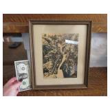 Antique Framed 8"ish SEVEN FALLS Art Picture