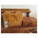 (2) WickerType Storage Boxes 18"ish
