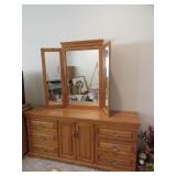 70" Oak Dresser w/ Mirror