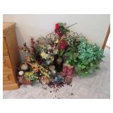 LOT Faux Plants & Flower Vases