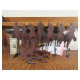 (2) Metal Art Cowboy Decor Hat/Coat Rack & Sculptr