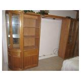 5pc Oak Wall Unit for Bed or Cabinet Storage