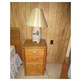 (2) 18" Oak 3drawer Cabinet & SouthWest Lamp