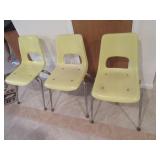 (3) Vintage Classic Fiberglass Yellow Chairs