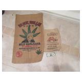 (2) Burlap Bags Marijuana SLICK WILLIE & Beans