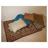 LOT asst Throw Rugs & Pillows
