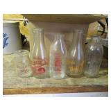 (5) Antique PUEBLO Glass Milk Bottles