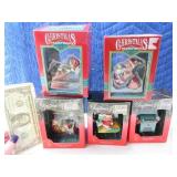 (5) Christmas Charms Vtg Ornaments Boxed