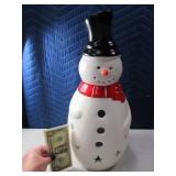 15" Heavy PotteryType Snowman Candle Holder