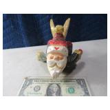 D CALLA Handcarved 7" Flying Santa Figurine