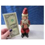 SANDE ELKINS HandCarved 7" Santa Wood Figure