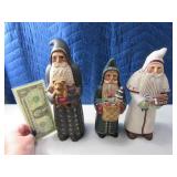 (3) TATE Artisan Signed 10"ish OldLook Santa $$