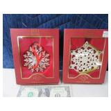 (2) 2011 Snowflake LENOX Ornaments