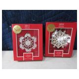 (2) 2015 Snowflake LENOX Ornaments