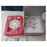 (2) 2017/2019 Snowflake LENOX Ornaments