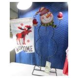 Metal WELCOME Snowman 24" Figure