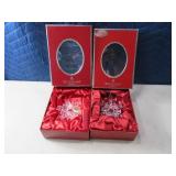 (2) Fancy WATERFORD Crystal Snowflake Ornaments