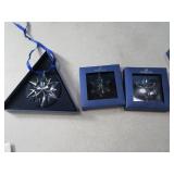 (3) SWAROVSKI Glass Ornaments boxed