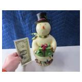 Cute Resin 10" Snowman MERRY CHRISTMAS Figure