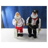 (2) 12" Dancing/Singing Santas Fatty~Cowboy