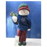24" Cloth/Wood StandUp Snowman Decor