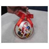 WATERFORD HndPainted 5" Round Santa Ornament