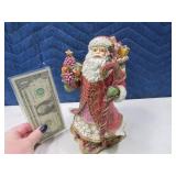 FITZ & FLOYD Santa w/ Presents Music Box 10"