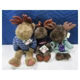 (3) New ALPS Plush MOOSE Christmas Decor